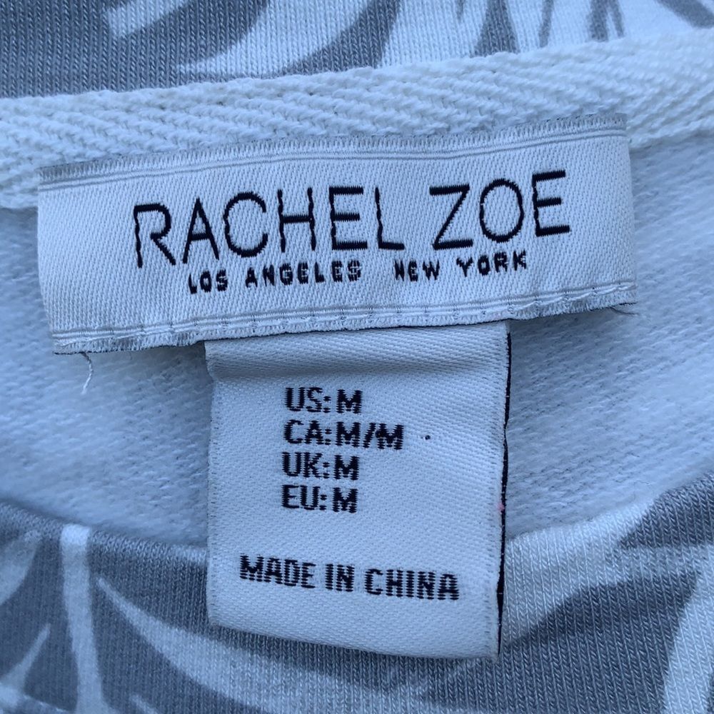 Rachel Zoe Palm Leaf Tropical Crew Neck Long Sleeve Top Size M - Picture 6 of 7